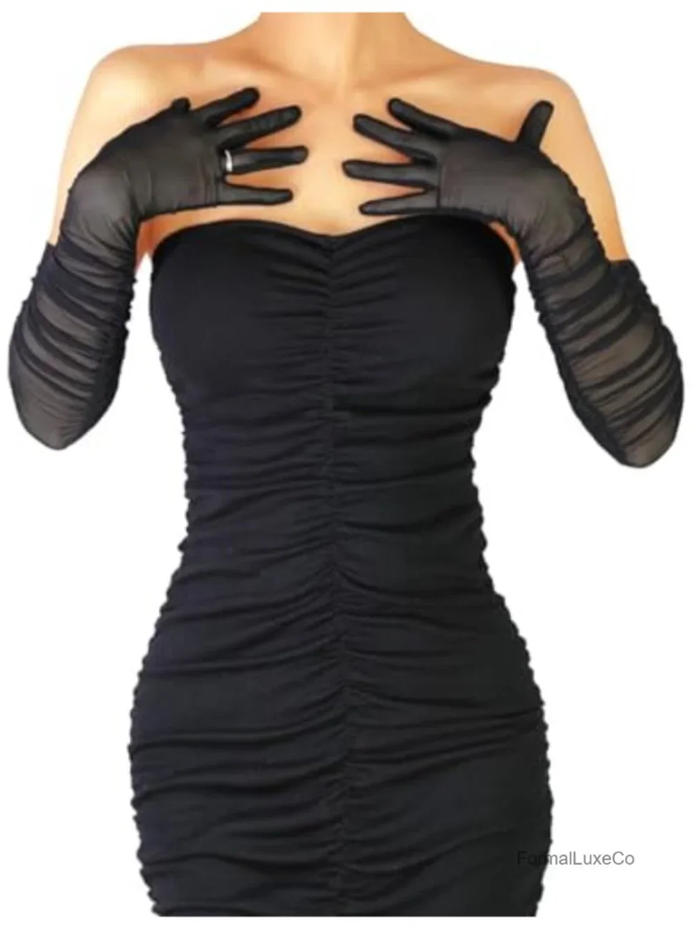 Mesh Tulle Super Long Opera Gloves Sheer Dance Costume Gloves